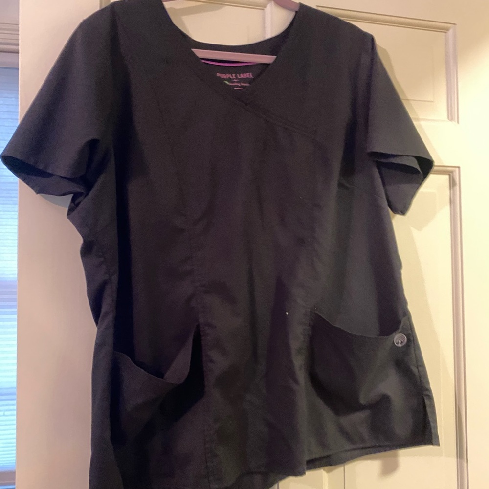 Purple label black scrub top